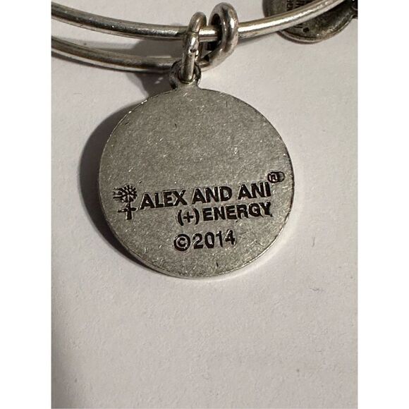 2014  Rare ALEX AND ANI
Silver-Tone K Initial Charm Bangle Bracelet Good vintage - Picture 5 of 6